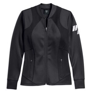 Harley Davidson Mesh Overlay Active Jacket Black Size S Zip-Up Moto HD Pockets